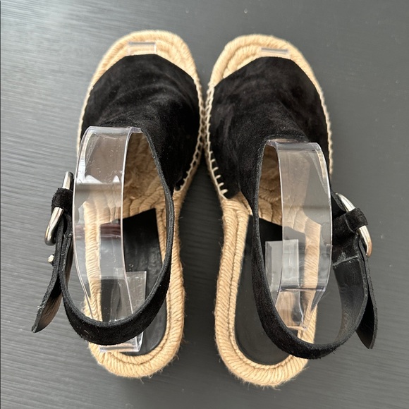 RAG & BONE Calla Suede Espadrille Wedge Black SIZE 37.5 NEW WITHOUT BOX - Picture 6 of 8